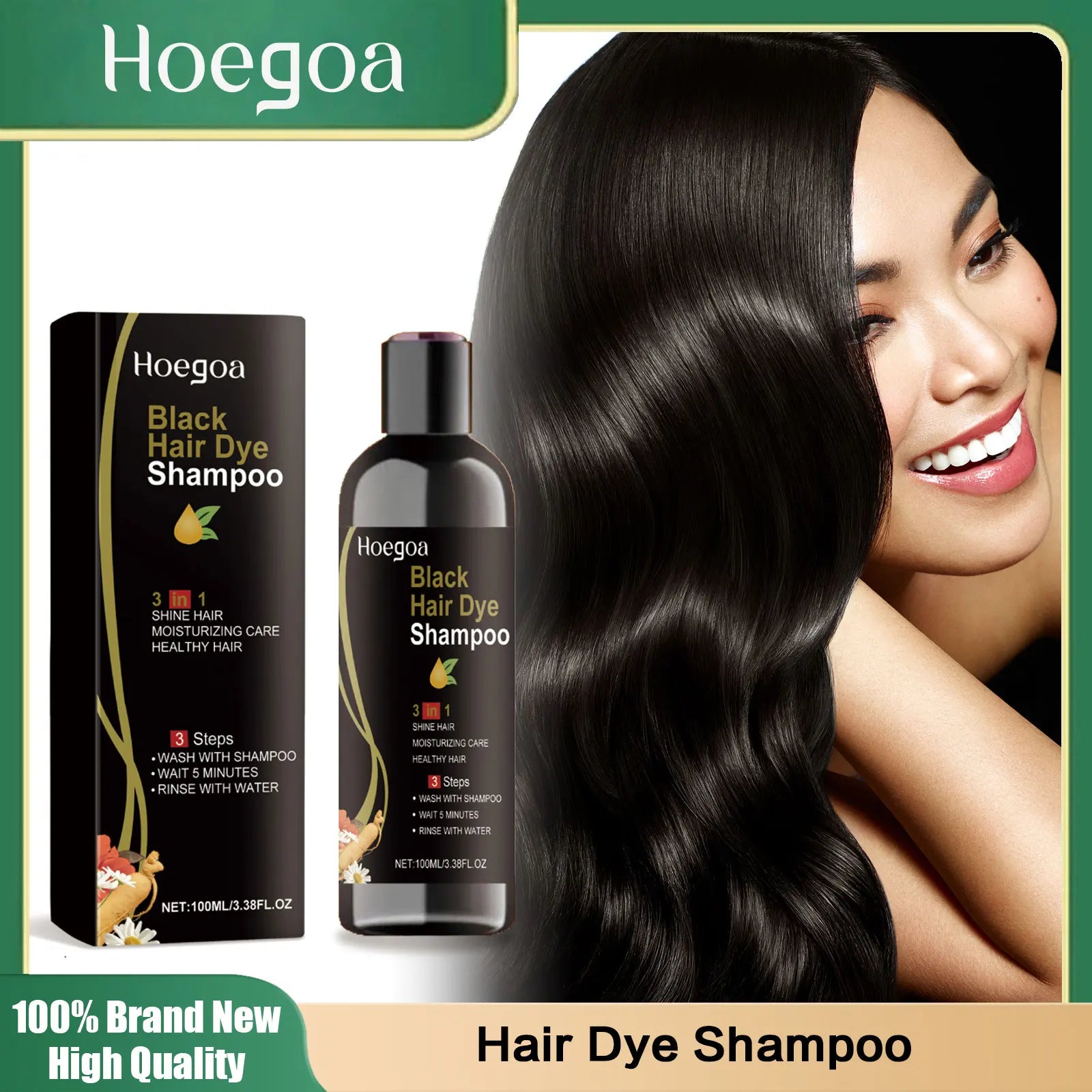 Hair Darkening Shampoo Restore Gray White Hair Natural Color Anti Dandruff Turn To Black Hair Gloss Nourishing Dye Hair Shampoo