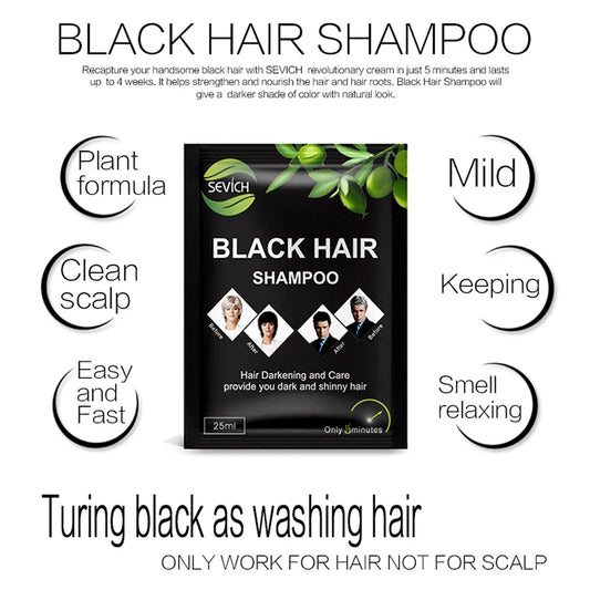 Sevich Instant Black Hair Shampoo Make Grey and White Hair Darkening Shinny In 5 Minutes Make Up Hair Color Shampoo