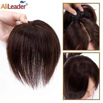 Alileader New Synthetic Hairpieces Clips On Top Of Hair Extensions For Women With Thinning Hair Short Women Hair pieces