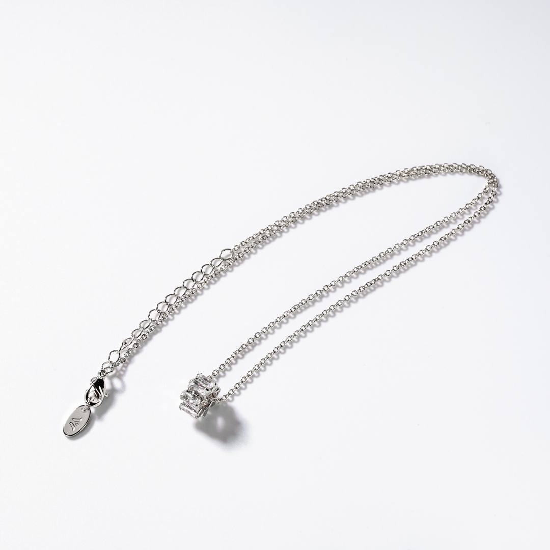 'Orb of Light' rhodium-plated necklace