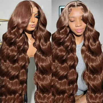 13x6 HD Lace Frontal Wig 13x4 Chocolate Brown Body Wave Lace Front Wigs 30 Inch Colored Human Hair Wigs Brazilian Remy Hair Wig