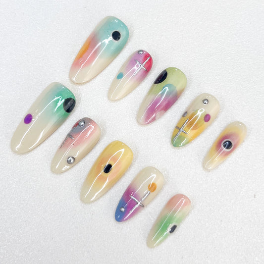 [Rainbow Series] 2025 New Personal Design Manicure, Removable Long Press on Nails