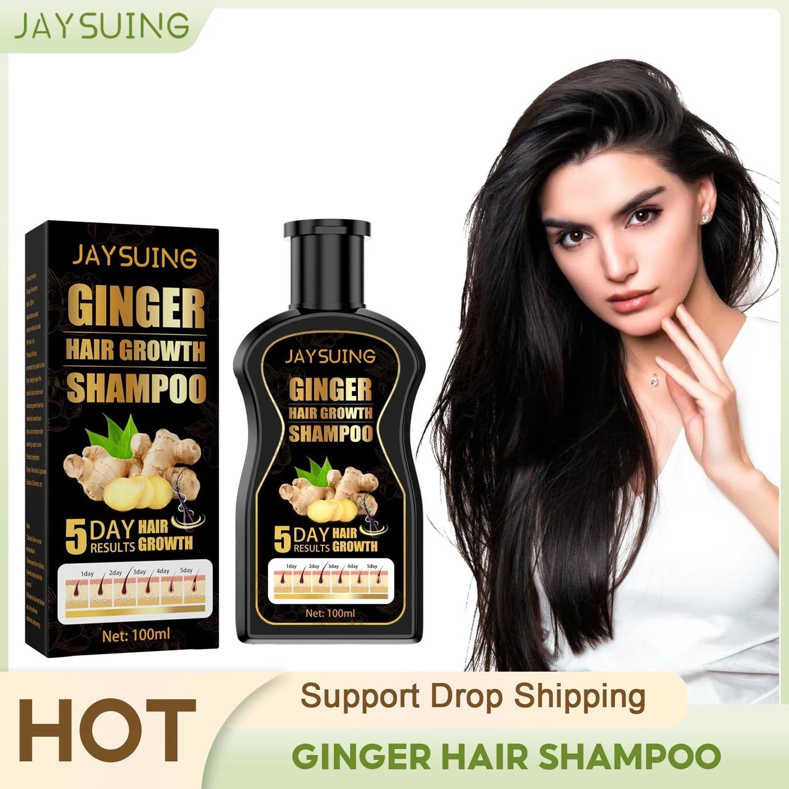 Ginger Anti Hair Loss Shampoo Scalp Treatment Deep Cleaning Anti Dandruff Itching Oil Control Shampoo Hair Growth Care 100ml