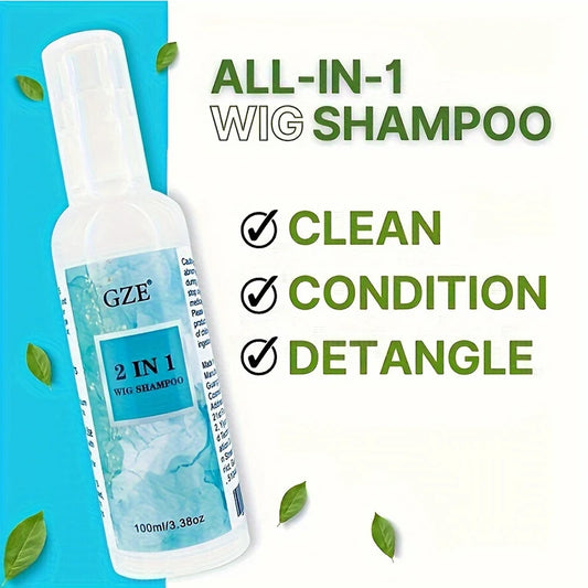 GZE 2 IN 1 Wig Shampoo For Synthetic Hair Soak & Rinse, Deep Cleansing, Revitalizes, Moisturizes