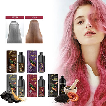 Hair Dyeing Shampoo 3-in-1 Rapid Hair Dyeing Repair Dry Cleaning Nourishing Hair Roots Restoration Hair Coloring Black Shampoo