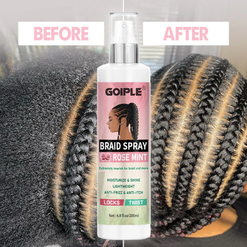 Goiple Braid Spray 6.8fl.oz for Locks Twist Moisturizing Conditioner Tames Frizz Rose Water Spray Dreadlocks Soothing Hair Scalp