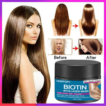 Biotin Collagen Keratin Hair Mask Repair Damage Dry Frizz Soften Hair Scalp Care Hair Beauty Health 2024 New