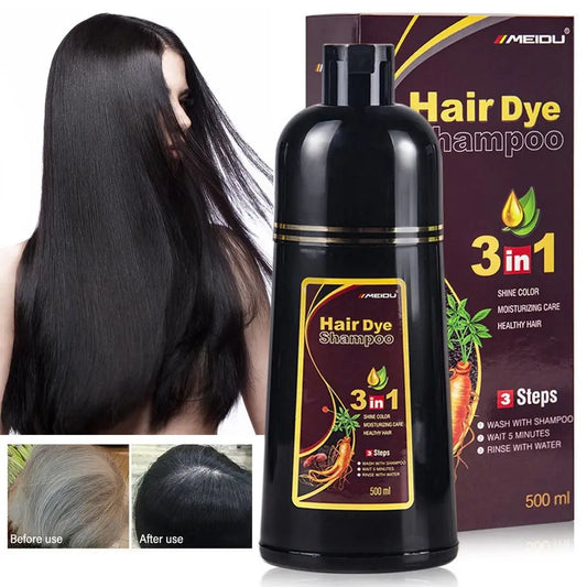 3 In 1 Instant Coloring Shampoo Natural Black Color for Men Women Hair Dye Herbal Brown Purple Hair Dye Hair Dye Shampoo New