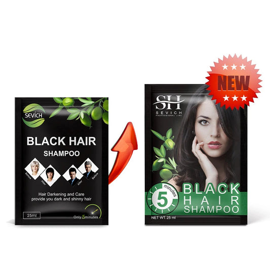 10 Pcs/lot Black Hair Shampoo 5 Minutes Faster Dye Hair Into Black Organic Grey White Hair Darkening for Men and Women