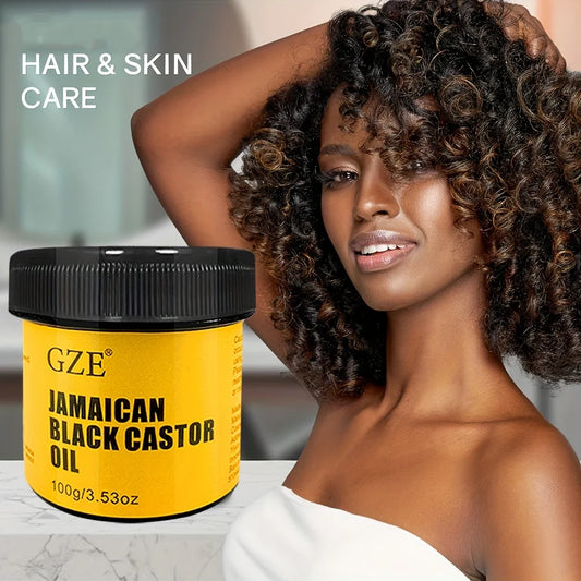 GZE JAMAICAN Black Castor Oil Pure Cold-Pressed for Hair Growth, Skin Moisturizing and Scalp Health - Promoting Thick Hair