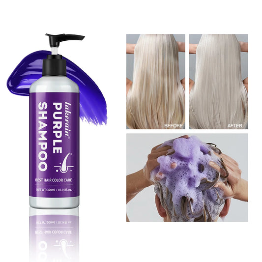 300ml Shampoo Lock Color Purple Shampoo Blonde Hair Bleaching Yellow Removing Linen Gray Silver Color Hair Dye шампунь для волос