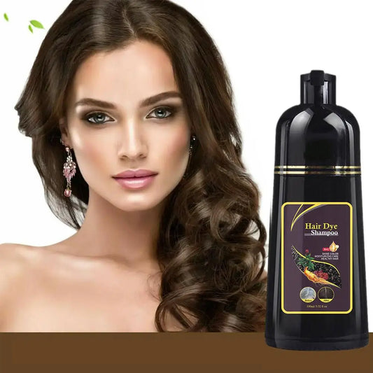 Natural Herbal Hair Dye Shampoo 3 in 1 Hair Color Shampoo for Hair Brown Coverage