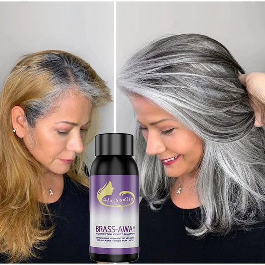 Gray Color Fixing Hair Dye Shampoo Non-irritating Purple Shampoo Blonde Cover Gray Hair Fade Yellow After Bleach Hair Shampoo