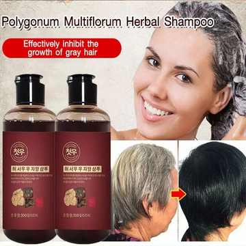 300mL Herbal Shampoo Polygonum multiflorum white to black shampoo Effective Grey Hair Remover Anti White Hair Treatmen