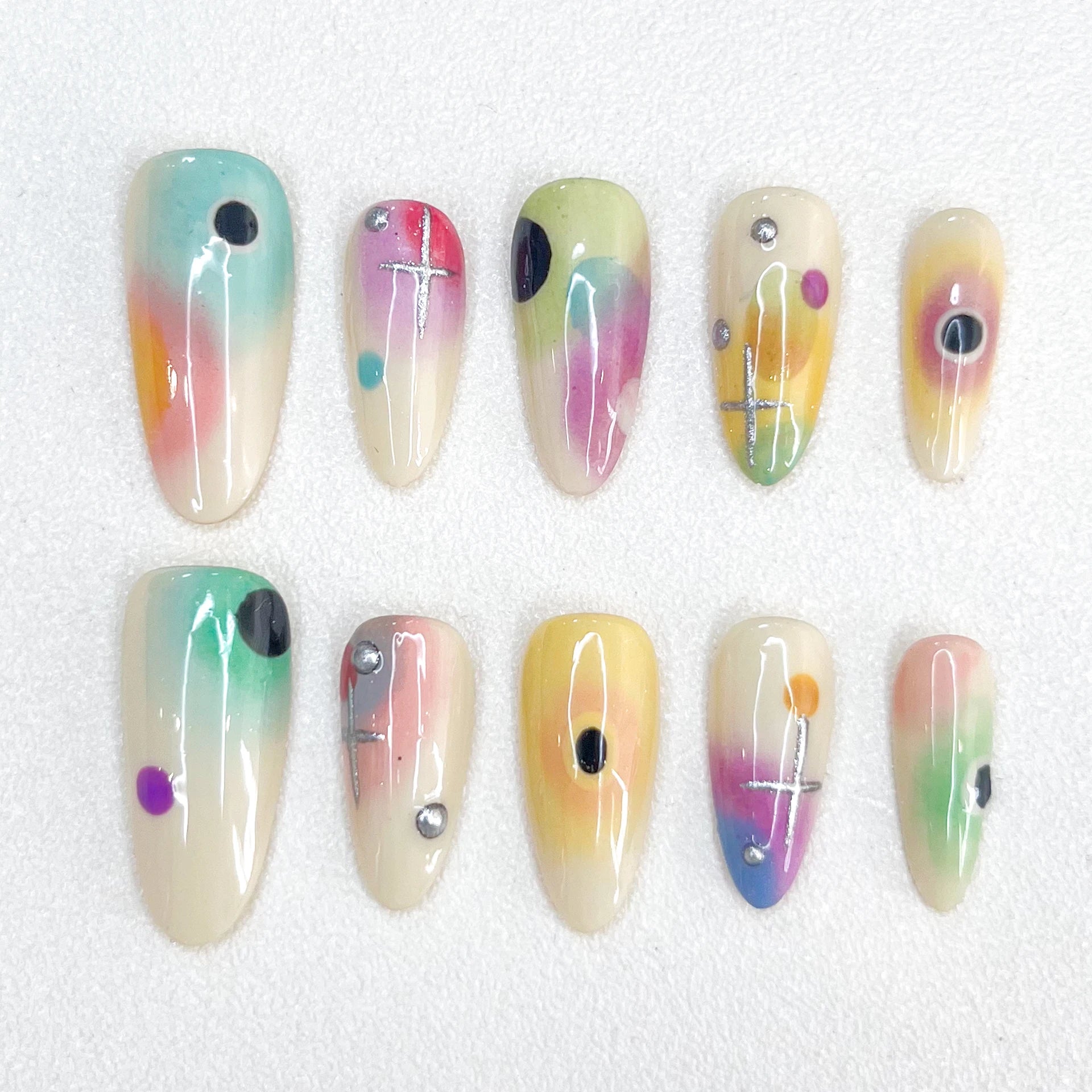 [Rainbow Series] 2025 New Personal Design Manicure, Removable Long Press on Nails