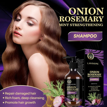 Rosemary Onion Strengthening Shampoo for Hair Growth Repair Damaged Anti Loss Hair Care Shampoo Professional for Men and Women