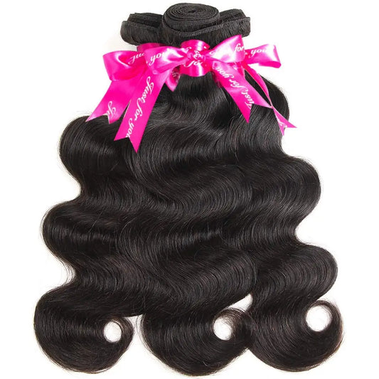 Body Wave Bundles Human Hair Brazilian Virgin Hair Loose Body Wave Extensions Unprocessed Human Hair Wavy Bundles Natural Black