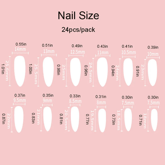 24pcs/set nude brown white fake nails for fall winter season french almond tips faux ongles press on false nail supplies