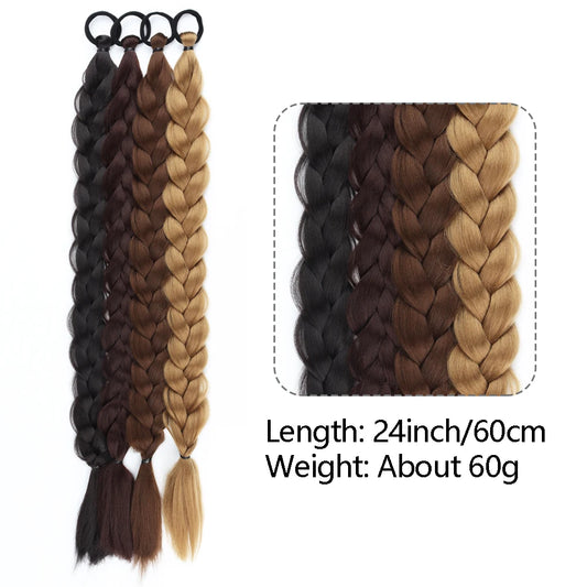 Synthetic Braided Ponytail Extensions Blonde Hairpiece Long Pony Tail With Hair Tie Rubber Band Hair Blonde For Women