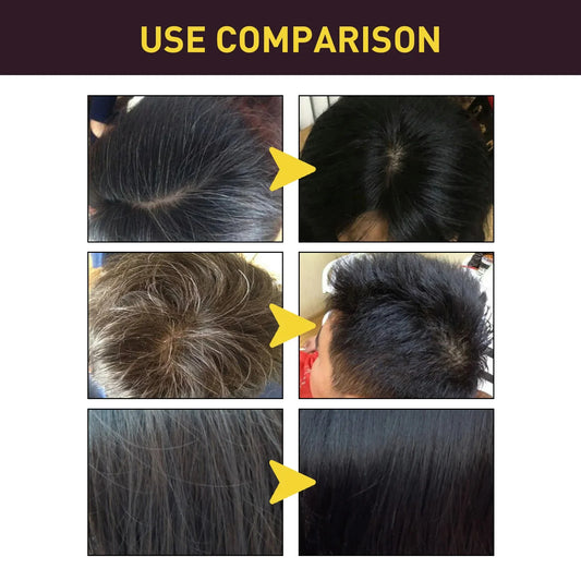 100ml Natural Herbal Hair Color Shampoo, 3 in 1 for Grain Color, Dark Brown, Black, Gray Hair. Women, Men Universal Coating Wash