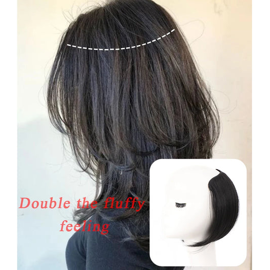 Synthetic Short Hair Pieces Invisible Clip In Hair Pad High Hair Pieces In Hair Extension Fluffy Synthetic Natural Wig For Women