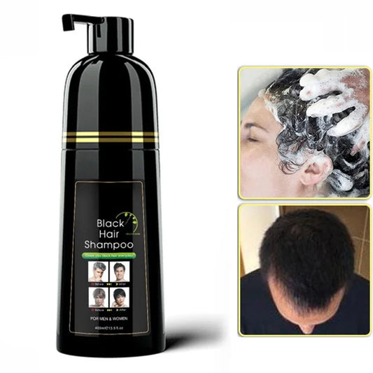 400ml 1pcs Plant Hair Dye Dyeing and Protecting One Covering White Hair Combing Black Men and Women Natural Black Dyeing Cream