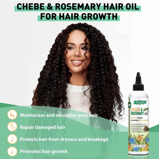 Chebe Hair Growth Oil Anti-Hair Loss Rosemary Regrowth Essential Oil Thicken Serum Moisturizing Care Treatment with Chebe Powder