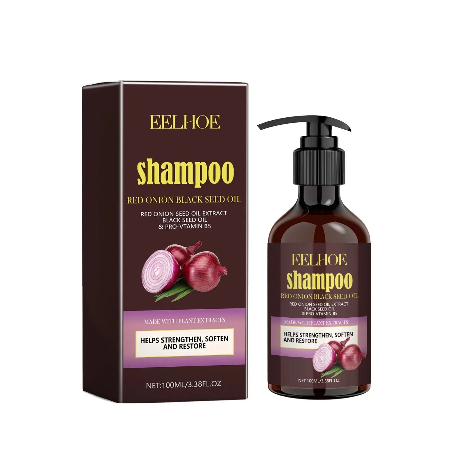 Eelhoe Red Onion Shampoo Black Seed Oil Hair Care Shampoo Hair Care Cleansing Scalp Refreshing Shampoo Hair Care Oil