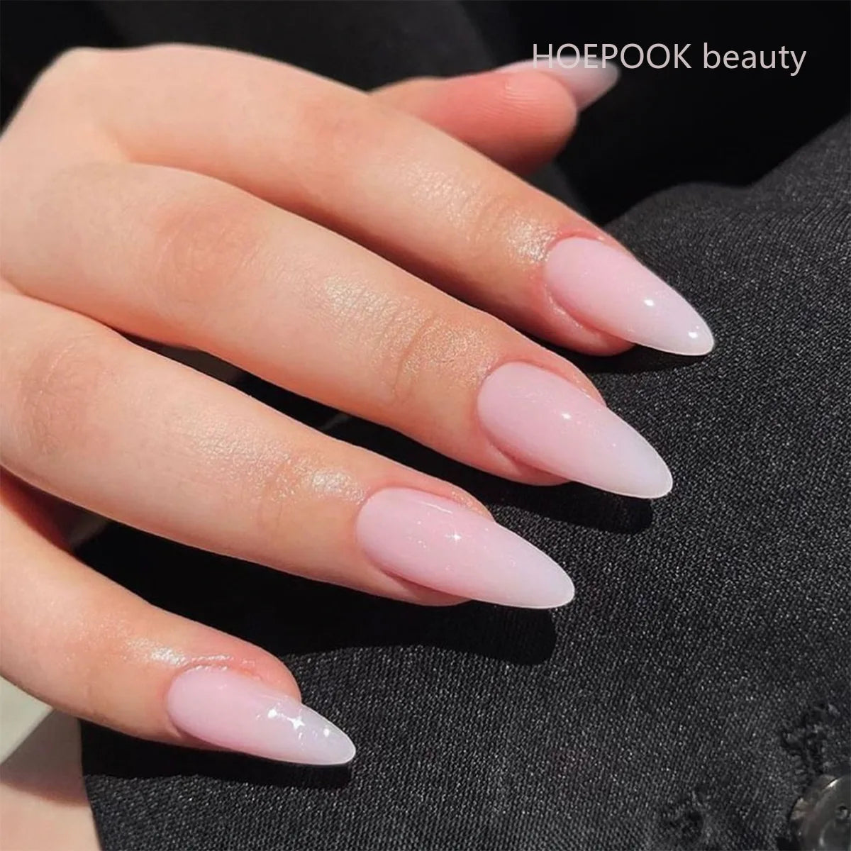 24pcs Pink Gradient Almond Press on Nails Tips Simple Fashion Trend Fake Nails Art Removable Natural Artificial False Nails